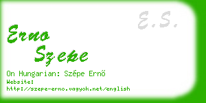 erno szepe business card