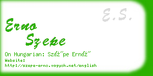 erno szepe business card